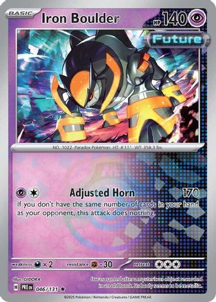 Iron Boulder (Master Ball Pattern) 046/131  - Holofoil SV Prismatic Evolutions - Rare