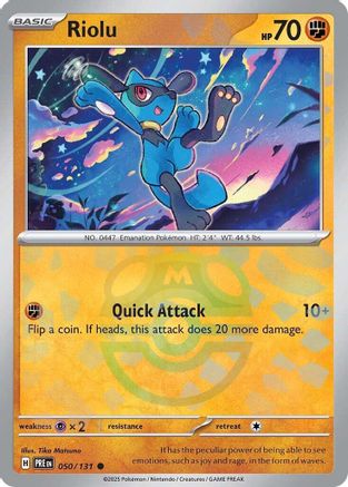 Image of Riolu (Master Ball Pattern) 050/131  - Holofoil SV Prismatic Evolutions - Common
