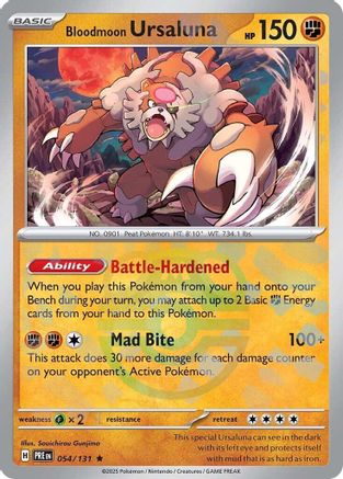 Image of Bloodmoon Ursaluna (Master Ball Pattern) 054/131  - Holofoil SV Prismatic Evolutions - Rare