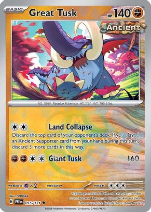 Image of Great Tusk (Master Ball Pattern) 055/131  - Holofoil SV Prismatic Evolutions - Uncommon