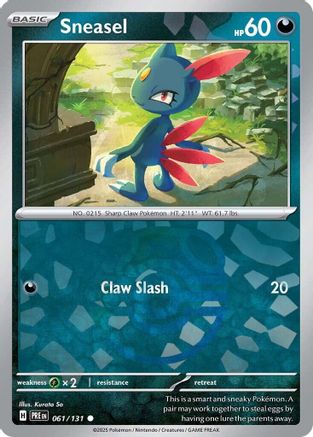 Image of Sneasel (Master Ball Pattern) 061/131  - Holofoil SV Prismatic Evolutions - Common