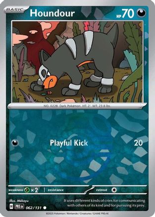 Image of Houndour (Master Ball Pattern) 062/131  - Holofoil SV Prismatic Evolutions - Common