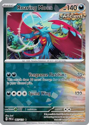 Image of Roaring Moon (Master Ball Pattern) 065/131  - Holofoil SV Prismatic Evolutions - Rare