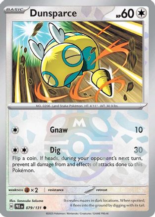 Image of Dunsparce (Master Ball Pattern) 079/131  - Holofoil SV Prismatic Evolutions - Common