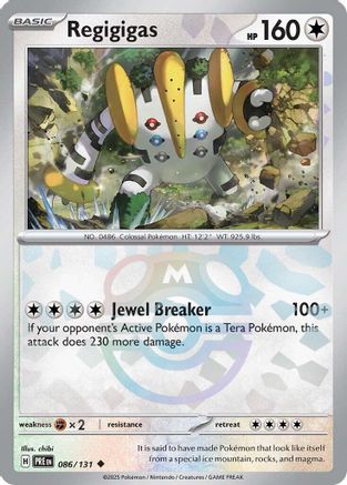 Image of Regigigas (Master Ball Pattern) 086/131  - Holofoil SV Prismatic Evolutions - Uncommon