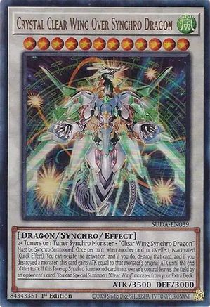 Image of Crystal Clear Wing Over Synchro Dragon (SUDA-EN039) - Supreme Darkness 1st Edition