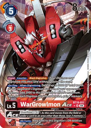 Image of WarGrowlmon ACE (Alternate Art) (BT19-011) - Release Special Booster 2.5 Foil
