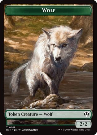 Image of Wolf (0018) // Emblem - Arlinn, Embraced by the Moon Double-Sided Token (INR-18 // 23) - Innistrad Remastered Foil