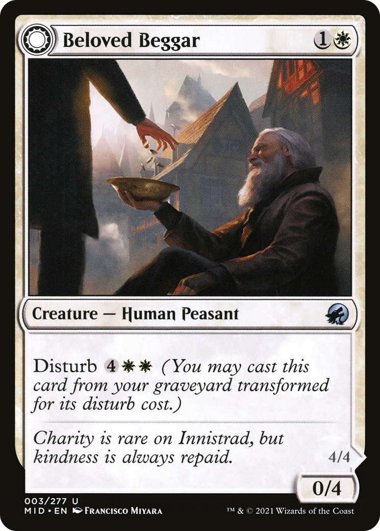 Image of Beloved Beggar (MID-003) - Innistrad: Midnight Hunt: (Double Faced Transform) Foil