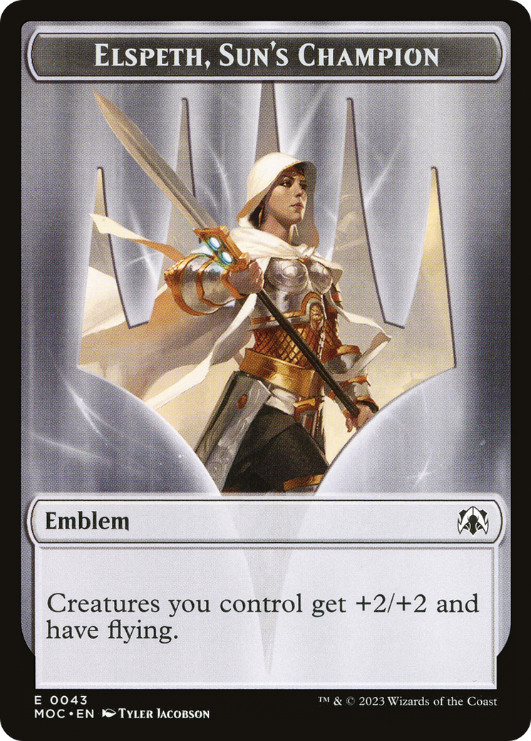 Image of Elspeth, Sun's Champion Emblem (TMOC-043) - March of the Machine Commander Tokens
