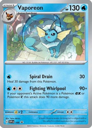 Vaporeon 168  - Holofoil SV Scarlet & Violet Promo Cards - Promo