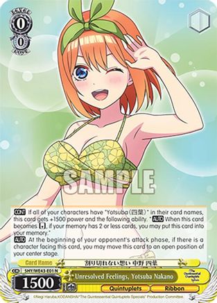 Image of Unresolved Feelings, Yotsuba Nakano (5HY/WE43-E01 N) - The Quintessential Quintuplets Specials Premium Booster