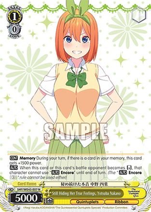 Image of Still Hiding Her True Feelings, Yotsuba Nakano (5HY/WE43-E07 N) - The Quintessential Quintuplets Specials Premium Booster