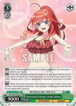 Image of Unresolved Feelings, Itsuki Nakano (5HY/WE43-E20 N) - The Quintessential Quintuplets Specials Premium Booster