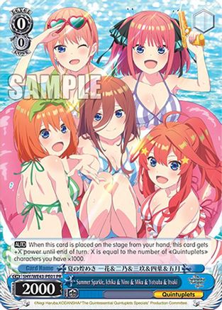 Image of Summer Sparkle, Ichika & Nino & Miku & Yotsuba & Itsuki (PR) (5HY/WE43-PE01 PR) - The Quintessential Quintuplets Specials Premium Booster