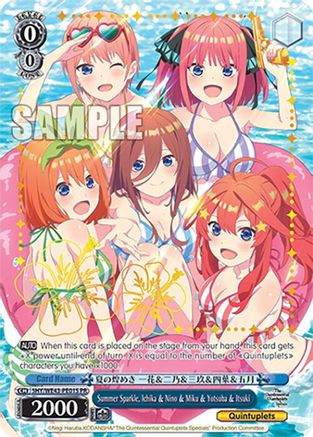 Image of Summer Sparkle, Ichika & Nino & Miku & Yotsuba & Itsuki (PR) (Foil) (5HY/WE43-PE01S PR) - The Quintessential Quintuplets Specials Premium Booster