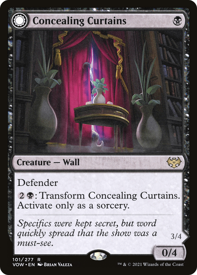 Image of Concealing Curtains (VOW-101) - Innistrad: Crimson Vow: (Double Faced Transform) Foil