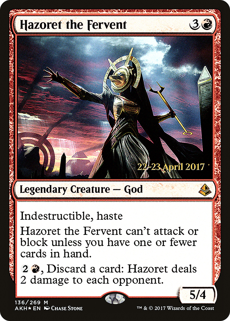 Image of Hazoret the Fervent (PRE-136) - Amonkhet Promos Foil
