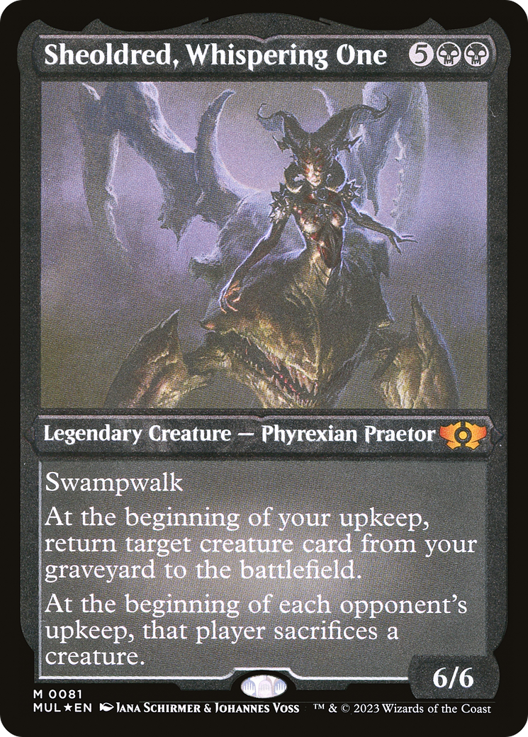 Image of Sheoldred, Whispering One (Foil Etched) (MUL-081) - Multiverse Legends Foil
