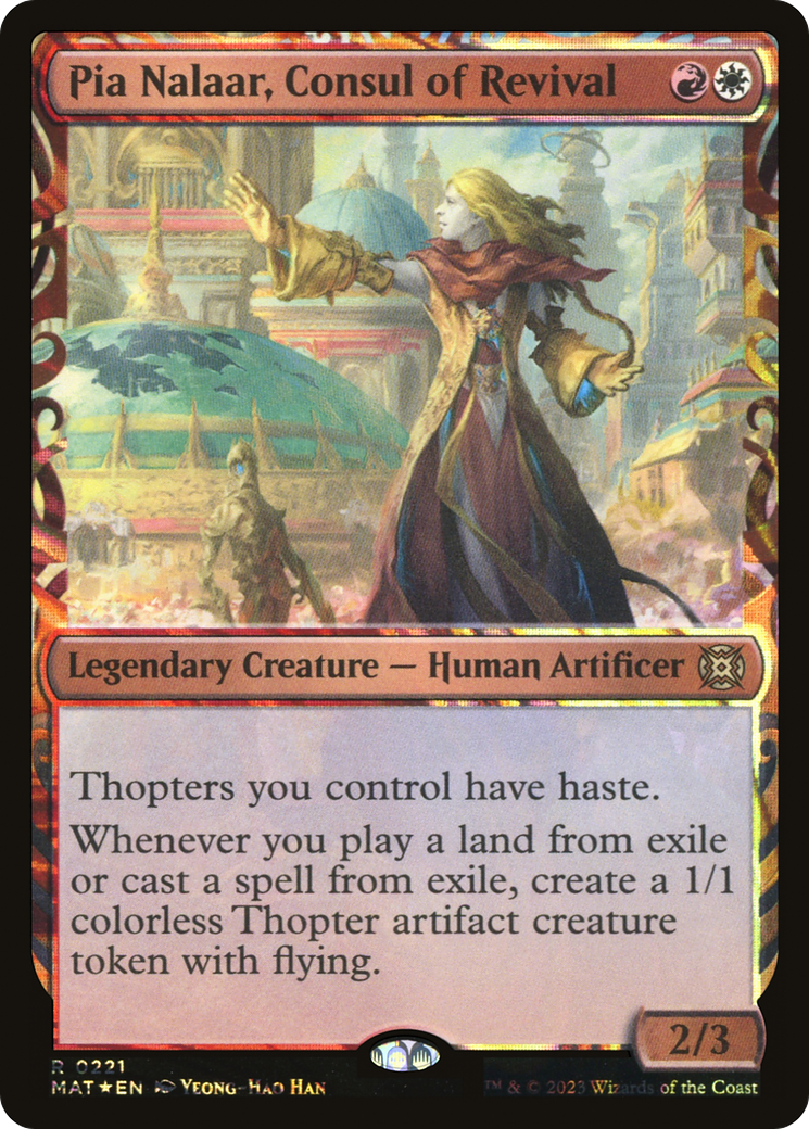 Image of Pia Nalaar, Consul of Revival (Halo Foil) (MAT-221) - March of the Machine: The Aftermath: (Showcase) Foil