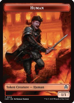 Image of Human (0014) // Emblem - Chandra, Dressed to Kill Double-Sided Token (INR-14 // 24) - Innistrad Remastered Foil
