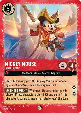 Image of Mickey Mouse - Pirate Captain (18) - Disney Lorcana Promo Cards Holofoil
