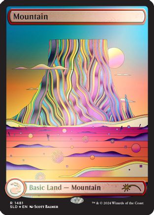 Image of Mountain (1481) (Rainbow Foil) (SLD-1481) - Secret Lair Drop Series Foil