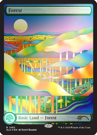 Image of Forest (1482) (Rainbow Foil) (SLD-1482) - Secret Lair Drop Series Foil