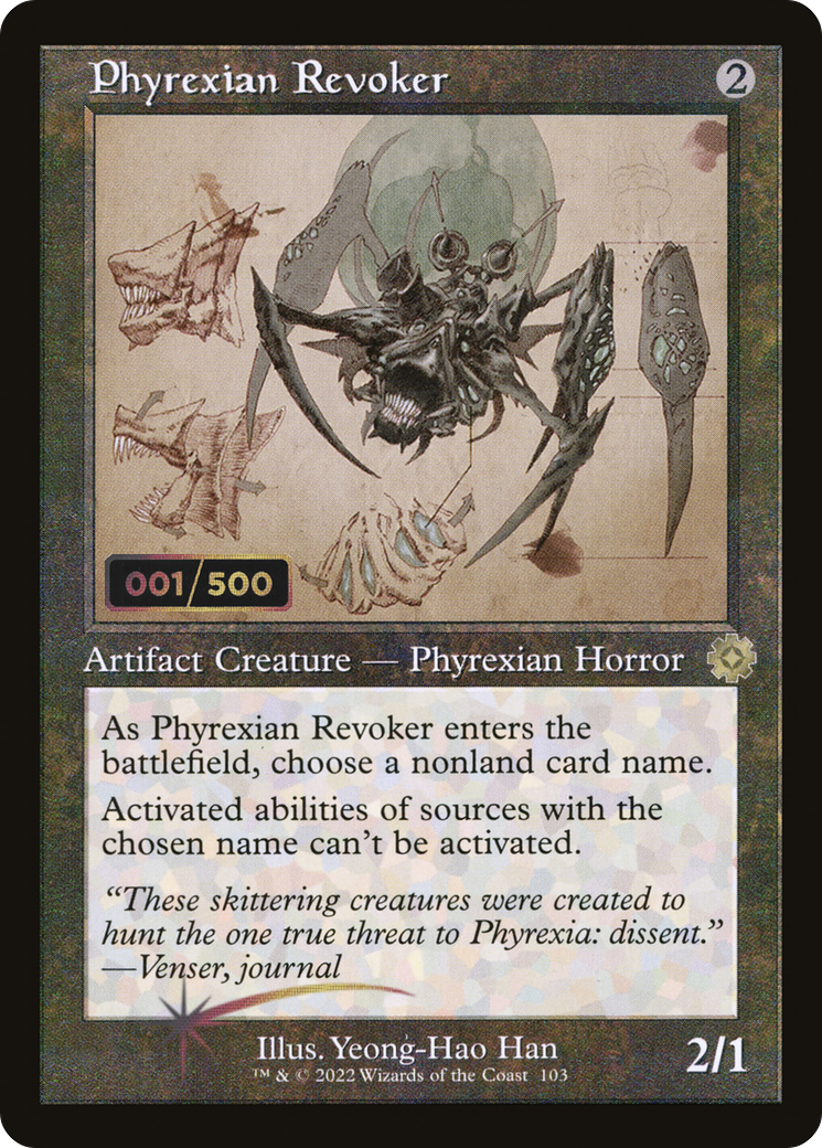 Image of Phyrexian Revoker (Schematic) (Serial Numbered) (BRR-103) - The Brothers' War Retro Artifacts Foil
