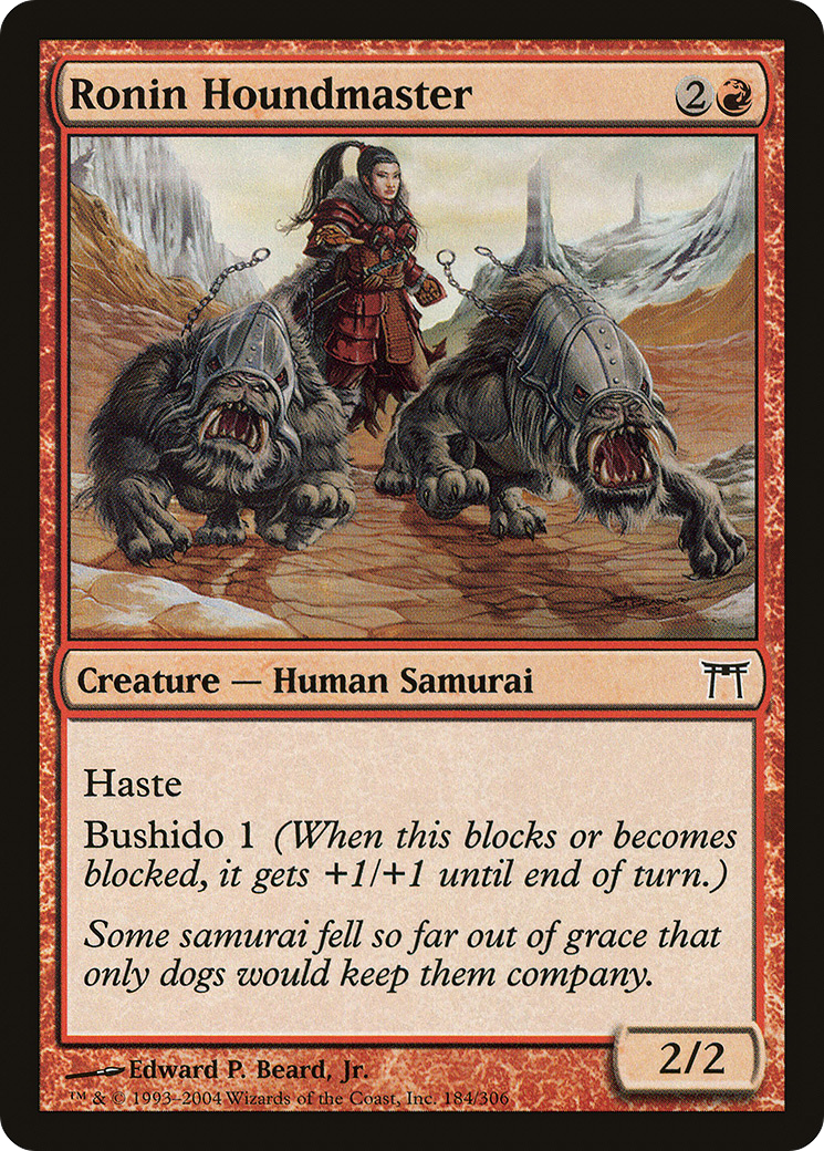 Image of Ronin Houndmaster (CHK-184) - Champions of Kamigawa Foil
