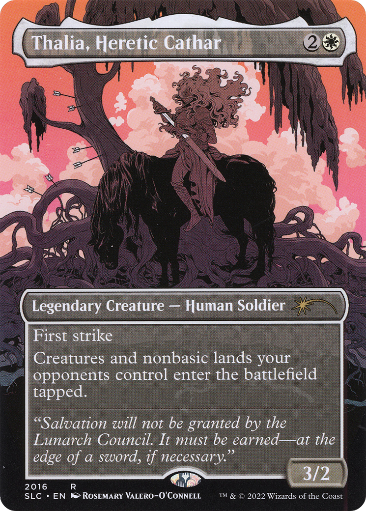 Image of Thalia, Heretic Cathar (SLC-2016) - Secret Lair Countdown Kit (Borderless) Foil