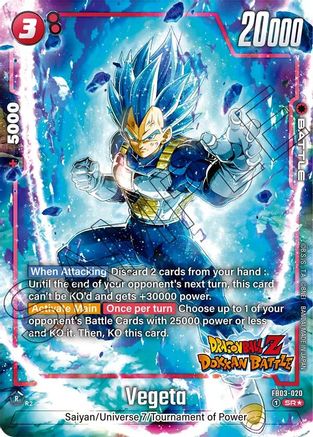 Image of Vegeta - FB03-020 (Dragon Ball Z Dokkan Battle Alternate Art) (FB03-020) - Raging Roar Alternate Art Reprints Holofoil