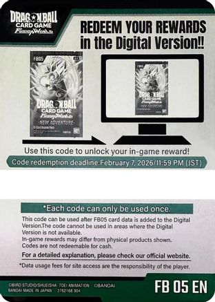 Image of Code Card - New Adventure Booster (FB05)  - New Adventure