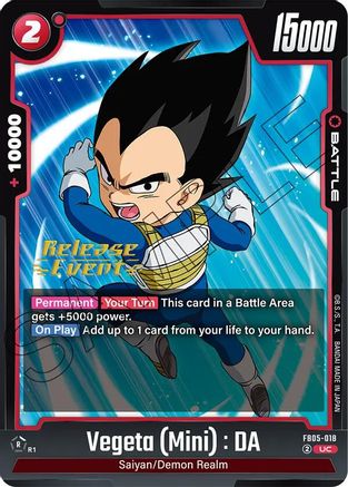 Image of Vegeta (Mini) : DA (FB05-018) - New Adventure Release Event Cards