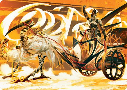 Image of Skyseer's Chariot Art Card (Gold-Stamped Signature) (AADFT-035) - Art Series: Aetherdrift
