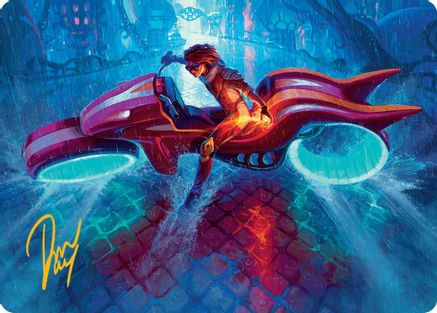 Image of Chandra, Spark Hunter Art Card (Gold-Stamped Signature) (AADFT-020) - Art Series: Aetherdrift