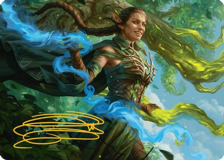 Image of Nissa, Worldsoul Speaker Art Card (Gold-Stamped Signature) (AADFT-031) - Art Series: Aetherdrift
