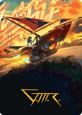 Image of Boosted Sloop Art Card (Gold-Stamped Signature) (AADFT-047) - Art Series: Aetherdrift