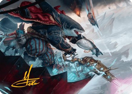 Image of Captain Howler, Sea Scourge Art Card (16/54) (Gold-Stamped Signature) (AADFT-016) - Art Series: Aetherdrift