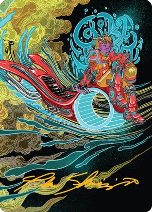 Image of Cloudspire Skycycle Art Card (Gold-Stamped Signature) (AADFT-044) - Art Series: Aetherdrift