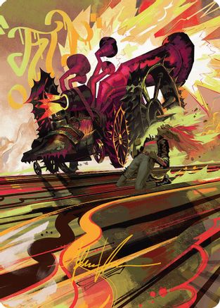Image of Rocketeer Boostbuggy Art Card (Gold-Stamped Signature) (AADFT-049) - Art Series: Aetherdrift