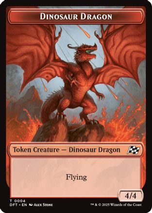 Image of Dinosaur Dragon // Treasure Double-Sided Token (DFT-4 // 11) - Aetherdrift Foil
