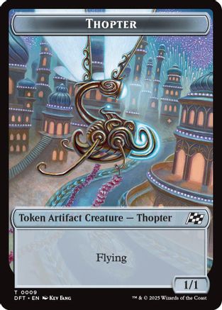 Image of Thopter (0009) // Treasure Double-Sided Token (DFT-9 // 11) - Aetherdrift Foil