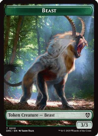 Image of Beast (0010) // Beast (0011) Double-Sided Token (DRC-10 // 11) - Commander: Aetherdrift Foil