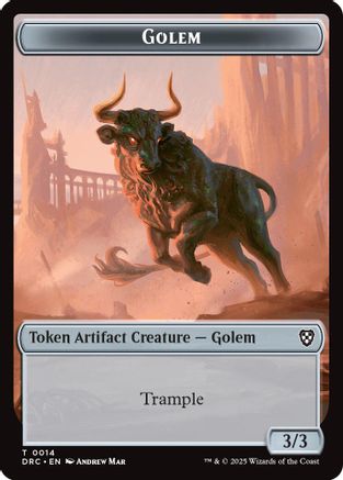 Image of Golem (0014) // Golem (0015) Double-Sided Token (DRC-14 // 15) - Commander: Aetherdrift Foil