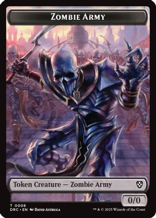 Image of Zombie Army // Zombie Warrior Double-Sided Token (DRC-8 // 9) - Commander: Aetherdrift Foil