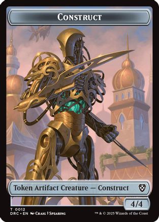 Image of Construct // Beast (0011) Double-Sided Token (DRC-12 // 11) - Commander: Aetherdrift