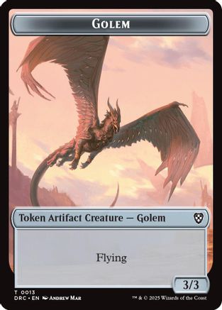 Image of Golem (0013) // Nalaar Aetherjet Double-Sided Token (DRC-13 // 16) - Commander: Aetherdrift