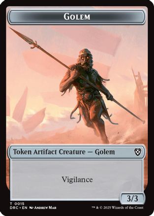 Image of Golem (0015) // Thopter (0009) Double-Sided Token (DRC-15 // 9) - Commander: Aetherdrift