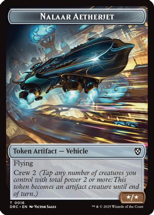 Image of Nalaar Aetherjet // Treasure Double-Sided Token (DRC-16 // 11) - Commander: Aetherdrift